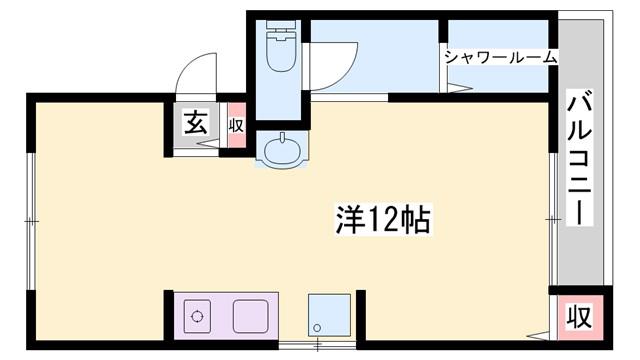 コーポ宮之本(ワンルーム/2階)の間取り写真