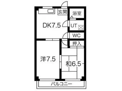 ピュア10(2DK/4階)の間取り写真