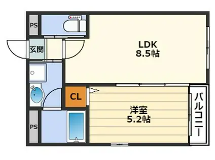 メゾン・オリビエ(1LDK/4階)の間取り写真