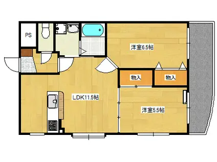 グレースKII(2LDK/1階)の間取り写真