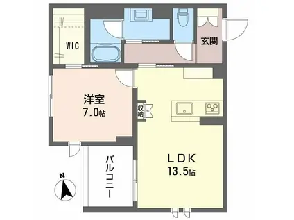 クレアール土樋(1LDK/3階)の間取り写真