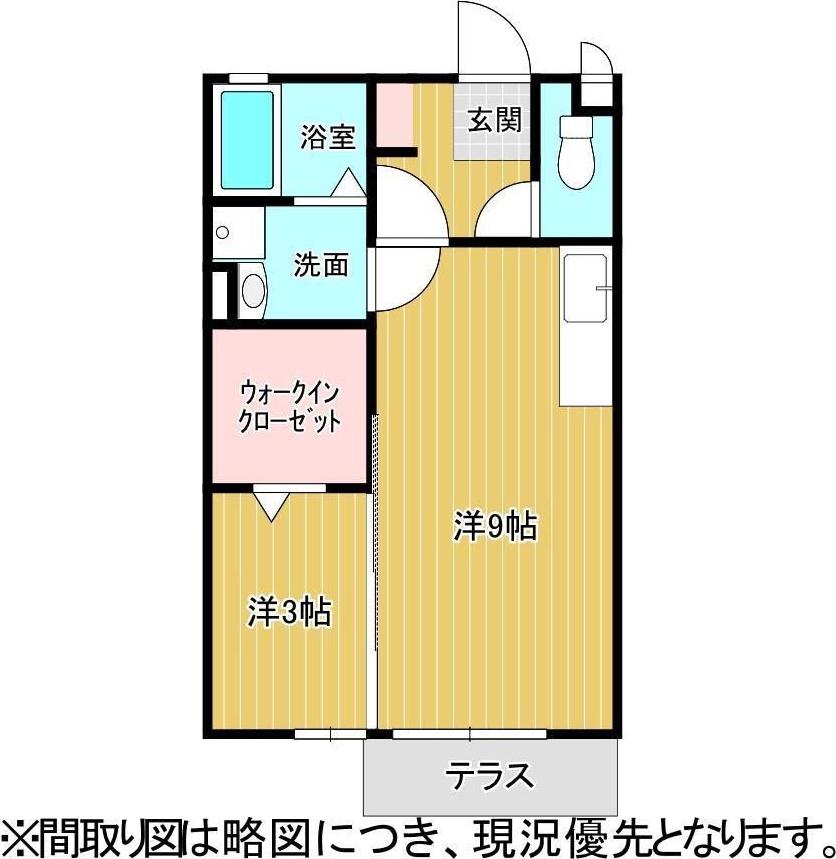 モナリエ幾久富(1LDK/1階)の間取り写真