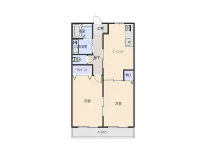 ヴィサージュYODA(2DK/1階)の間取り写真