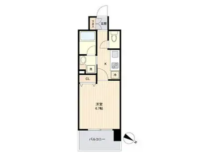 LIVE CASA 仙台長町(1K/3階)の間取り写真