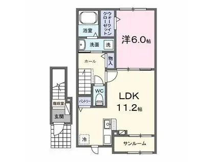 ル・グラン太田 II(1LDK/2階)の間取り写真