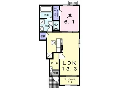 フォレストテラス(1LDK/1階)の間取り写真