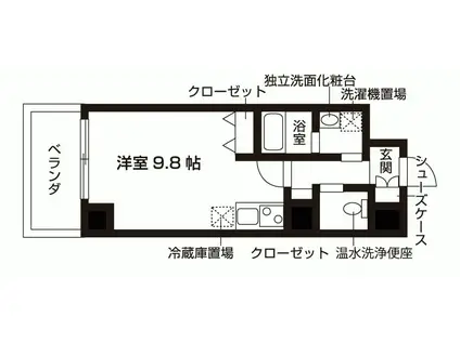 カーサ ブレッツァ 六甲(1K/1階)の間取り写真