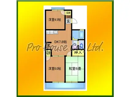 STコーポII(3DK/2階)の間取り写真