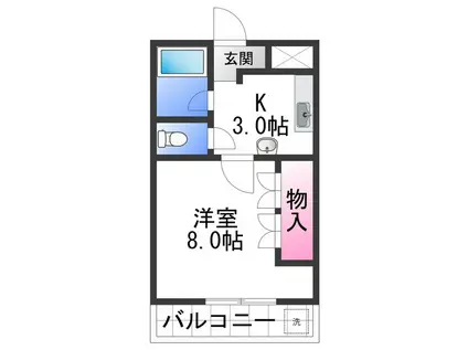 マザーテラス(1K/2階)の間取り写真