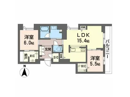 AVANCE東草深イースト(2LDK/2階)の間取り写真