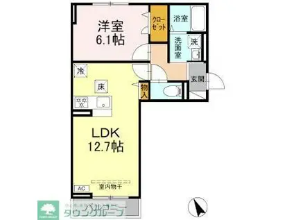 プランドール・さくら(1LDK/1階)の間取り写真