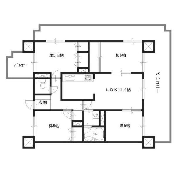リベール姫路駅前II(4LDK/2階)の間取り写真
