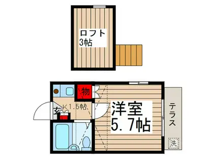 HERT FORD(1K/1階)の間取り写真