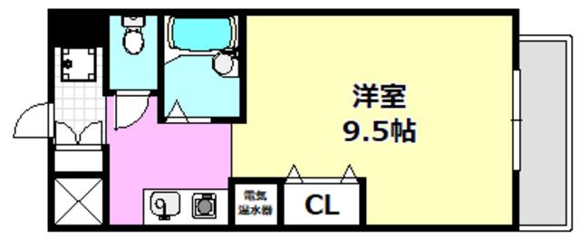 クレールメゾン(1K/6階)の間取り写真