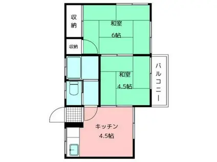 島崎荘(2K/2階)の間取り写真