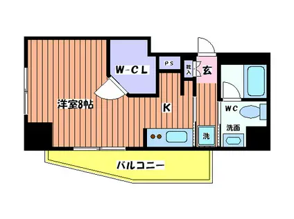 スパシエ国立矢川ステーションプラザ(ワンルーム/9階)の間取り写真