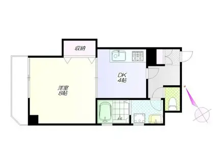 竹山ビル五番館(1DK/4階)の間取り写真