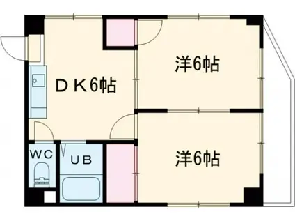 アミューズハウスサクラ(2DK/2階)の間取り写真