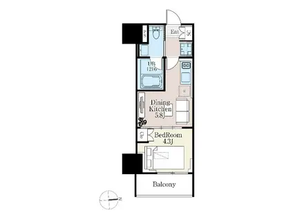 ザ・ライオンズフォーシア町屋(1DK/3階)の間取り写真