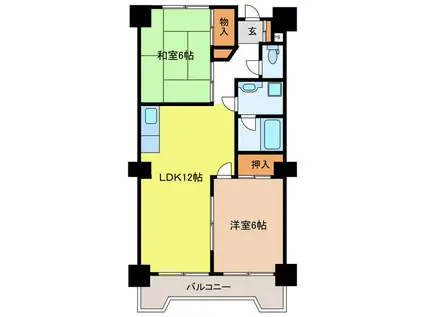 グランフォレスト(2LDK/3階)の間取り写真