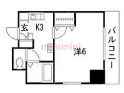 悠友館1番館(1K/4階)の間取り写真