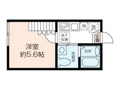 ウィングコート(1K/1階)の間取り写真