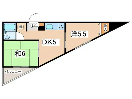 ISビル(2DK/2階)の間取り写真