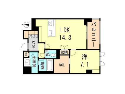 シャーメゾンステージ香櫨園(1LDK/1階)の間取り写真