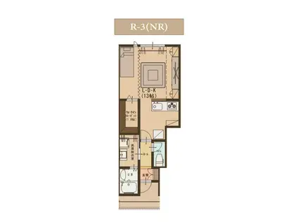 ユーソニアン・前川東G(1K/1階)の間取り写真