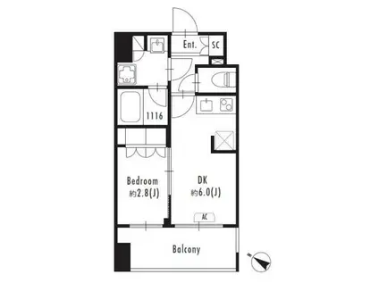 プライマル森下II(1DK/7階)の間取り写真