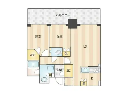 プラウドタワー平井(2LDK/10階)の間取り写真