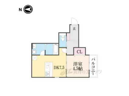 レクエルド桃山(1DK/3階)の間取り写真