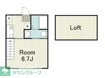 ヒルトップ岸根(1K/1階)の間取り写真
