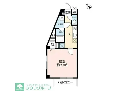 アンプルールフェール本郷(1K/1階)の間取り写真