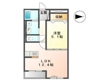 ハートフルタウン・参番館(1LDK/3階)の間取り写真