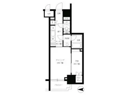 パークキューブ神田(1DK/5階)の間取り写真