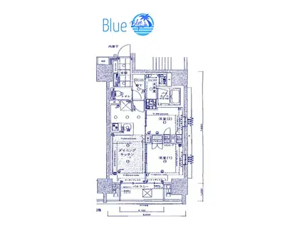 ライオンズ横濱関内レジデンス(2LDK/2階)の間取り写真