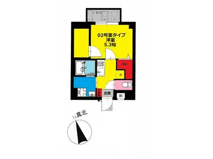 BCASA フォルツァ南砂(1SK/4階)の間取り写真