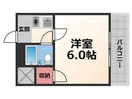 フラットフクハラ(1K/2階)の間取り写真