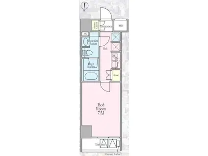 HYS住吉(1K/7階)の間取り写真