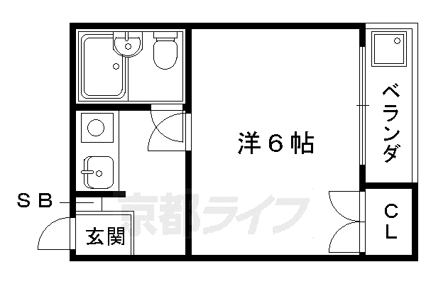 コーポ未麗等持院(1K/2階)の間取り写真