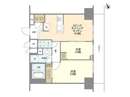ブレス蔵前(2LDK/11階)の間取り写真