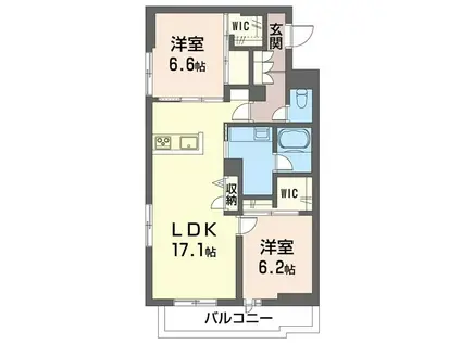 カスカード北浦和(2LDK/1階)の間取り写真