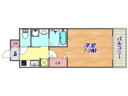 エヴァステージ神戸六甲(1K/11階)の間取り写真