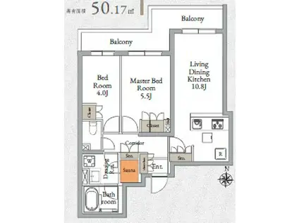 LIVE CASA千鳥町(2LDK/1階)の間取り写真