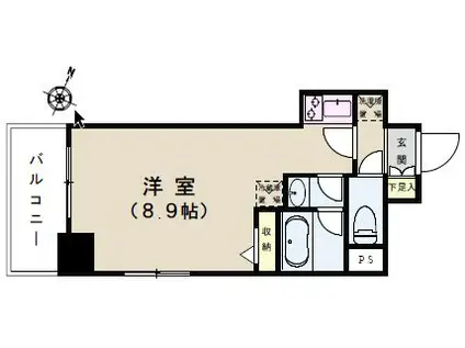 クレール千代田岩本町(ワンルーム/4階)の間取り写真