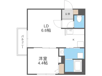 アイビル18(1LDK/2階)の間取り写真