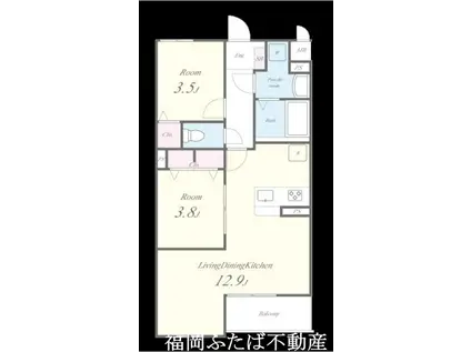 SPREAD HILLS K(2LDK/3階)の間取り写真