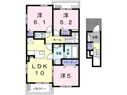 スカイ ウエスト(3LDK/2階)の間取り写真