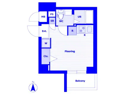 FUTIVAL横浜シティ(1K/6階)の間取り写真